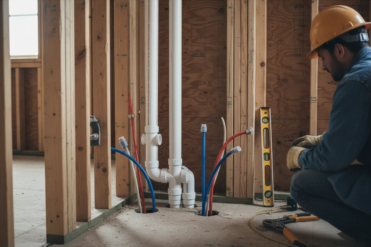 Drain and supply rough-in during Drain Cleaning in Sartell